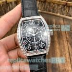 Swiss Copy Franck Muller Secret Hours Black Dial Diamond Bezel Watch